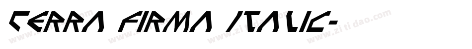 Terra Firma Italic字体转换